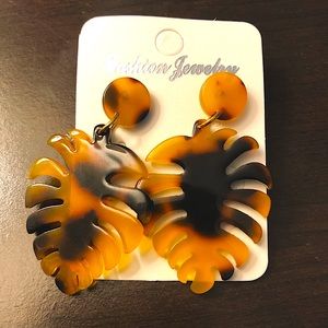 Brown Gold Tone Earrings